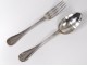 5 solid silver cutlery Minerva goldsmith Queille monogram 874gr nineteenth