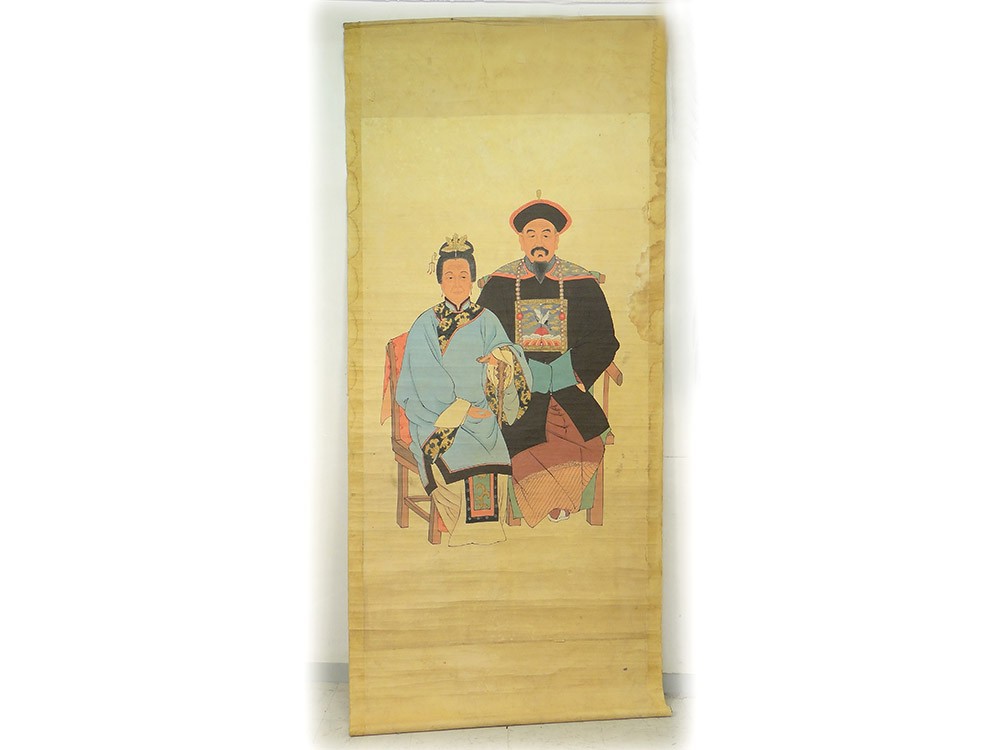 Scarica Gratis Images Grande Peinture Papier Riz Portrait Dignitaire Chinois Mandarin dernière salutations