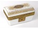 Box box white opaline gilt flowers golden bronze Restoration XIXth