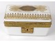 Box box white opaline gilt flowers golden bronze Restoration XIXth