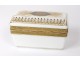Box box white opaline gilt flowers golden bronze Restoration XIXth