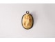 Small miniature pendant carved oval medallion young woman eighteenth flowers