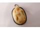 Small miniature pendant carved oval medallion young woman eighteenth flowers