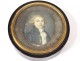 Small round box miniatures 3 young portrait boy hair 18th working