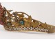 Little virgin statue tiara crown rhinestone flower crown golden brass nineteenth