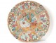 Chinese porcelain dish characters Canton mandarins nineteenth flowers butterflies