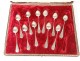 11 teaspoons flowers monograms solid silver Minerva nineteenth century