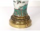 Chinese porcelain lamp pot covered landscape character XIX bronze