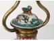 Chinese porcelain lamp pot covered landscape character XIX bronze