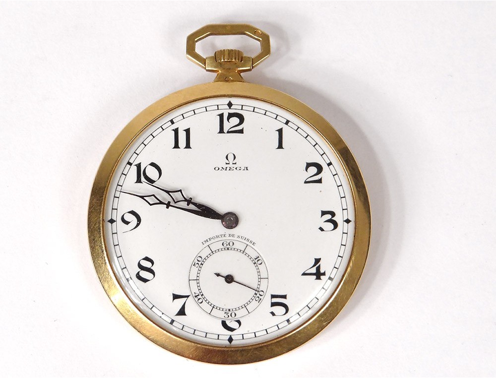Omega pocket watch stopwatch solid gold 