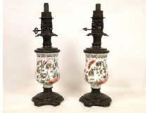 Pair of oil lamps in china 19th