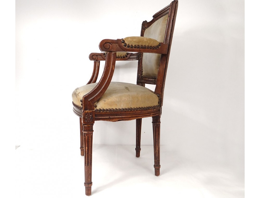 Fauteuil d'Enfant à Médaillon d'époque Louis XVI