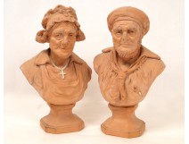 Pair of terracotta sculpture Isle Adam 20th