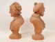 Pair of terracotta sculpture Isle Adam 20th