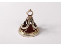 Gold wax seal stamp solid 18K intaglio eighteenth character portrait
