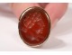 Gold wax seal stamp solid 18K intaglio eighteenth character portrait