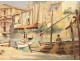 HSP table view Martigues harbor boats fishing Edouard Leverd twentieth century