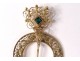 Little gem emerald brooch solid gold Maghreb Tunisia twentieth century