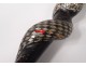 old wooden cane blackened pearl cobra cobra snake cane ancient XIX