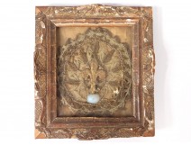 Quilling Reliquary framework gold opal son lily flower frame eighteenth Regency