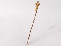 Hairpin tie solid 18 carat gold greenhouse eagle pearl nineteenth century