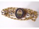 Pair of child bracelets solid gold medallions Micco mosaic ruins nineteenth