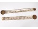 Pair of child bracelets solid gold medallions Micco mosaic ruins nineteenth