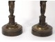 Pair bronze candlesticks torches Vestal caryatids candlesticks nineteenth