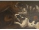 Great table HST deer hunting dogs painting Eighteenth French School