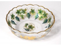 Cup enamelled glass gilding leaf vine grapes nineteenth century