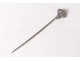 Hairpin tie solid gold jewelery 18K diamond shiny strip 1,92gr XXth