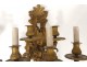 Pair large sconces 5 bronze Regency lights golden masks nineteenth