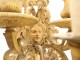 Pair large sconces 5 bronze Regency lights golden masks nineteenth