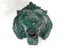 Fountain lion head mouth painted cast iron nineteenth century