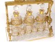 Cellar bronze golden liquor decanters 3 10 crystal glasses nineteenth gilding cellaret