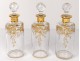 Cellar bronze golden liquor decanters 3 10 crystal glasses nineteenth gilding cellaret