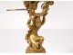 gilt bronze cherub child pilot pendulum clock glass palmettos nineteenth