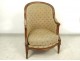 Bergère gondola Louis XVI carved walnut armchair tapestry XVIII seat