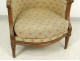 Bergère gondola Louis XVI carved walnut armchair tapestry XVIII seat