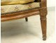 Bergère gondola Louis XVI carved walnut armchair tapestry XVIII seat