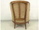 Bergère gondola Louis XVI carved walnut armchair tapestry XVIII seat