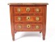 Small chest mastery Louis XVI inlaid satinwood pink marble 18th