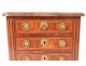 Small chest mastery Louis XVI inlaid satinwood pink marble 18th