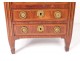 Small chest mastery Louis XVI inlaid satinwood pink marble 18th