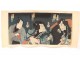 Ukiyo-e Woodblock Kunichika Toyohara actors Edo Kabuki Theater 19th