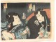 Ukiyo-e Woodblock Kunichika Toyohara actors Edo Kabuki Theater 19th