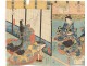 Ukiyo-e Woodblock Utagawa Kunisada III Toyoshi samurai XIX women