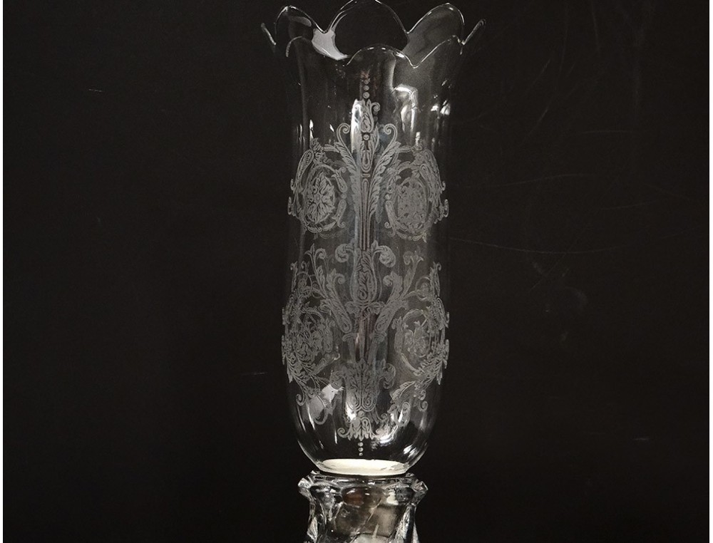 Photophore Bougeoir Vintage En Cristal Baccarat – Vase Support Pour Bougie (très Bon état)