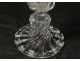 Tealight crystal engraved Baccarat France arabesque pattern Bamboo XXth