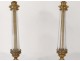 Pair of sconces gilt bronze candlesticks crystal candlesticks nineteenth century